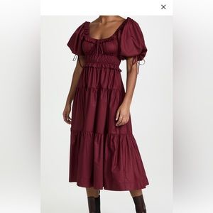 En Saison Poplin Tiered Midi Dress